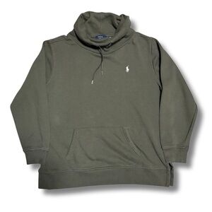 RALPH LAUREN Women's Cowl Neck Pullover Sweater - Large, Olive Green